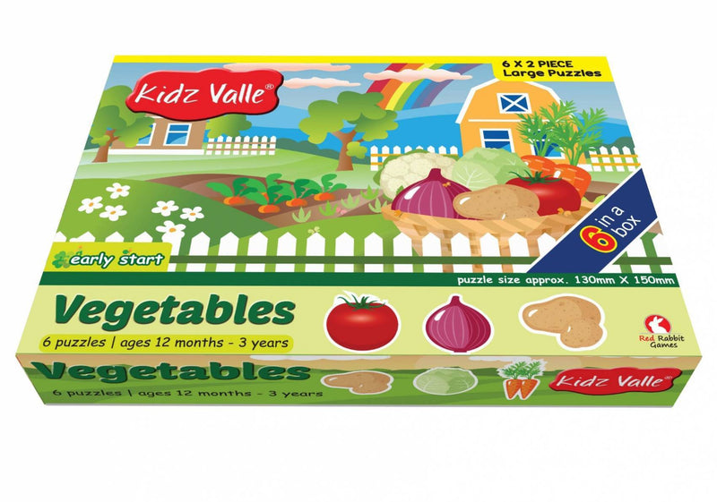 Kidz Valle Vegetable Puzzle 6 X 2 Pieces 12 Months - 3 Years ( Puzzles For Kids, Floor Puzzles ) - The Kids Circle