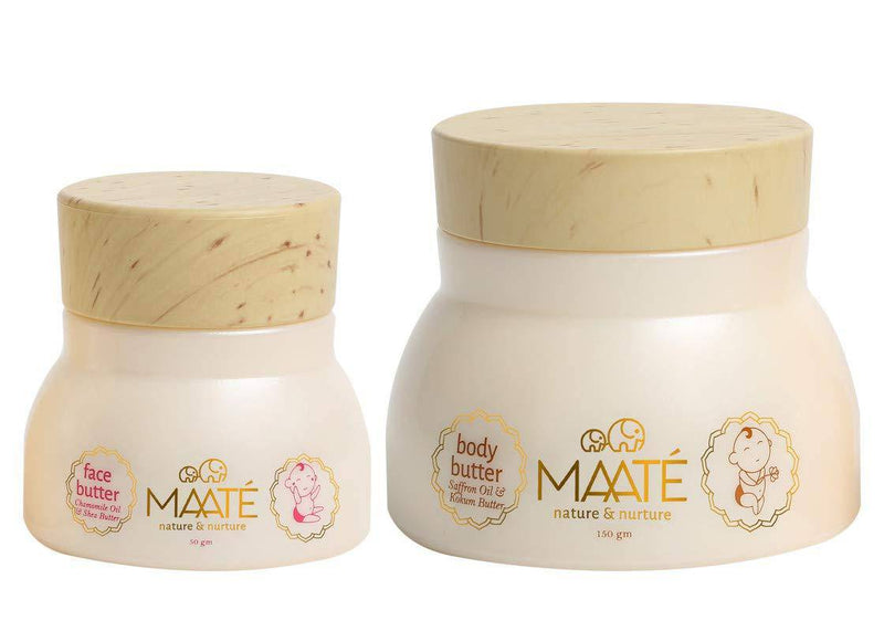 Maate Baby Butter Combo Of Face Cream For Moisturization And Soft Baby Skin-50 G | Body Butter Moisturiser For Baby-150 G - The Kids Circle