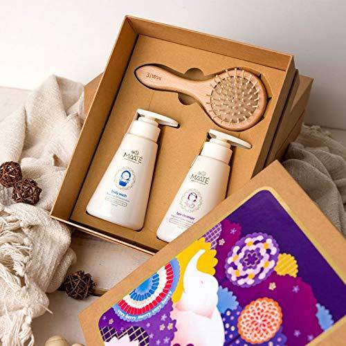 Maate Baby Rinsing Right Gift Box Of Body Wash (250Ml), Hair Cleanser (250Ml) & Hair Comb - The Kids Circle