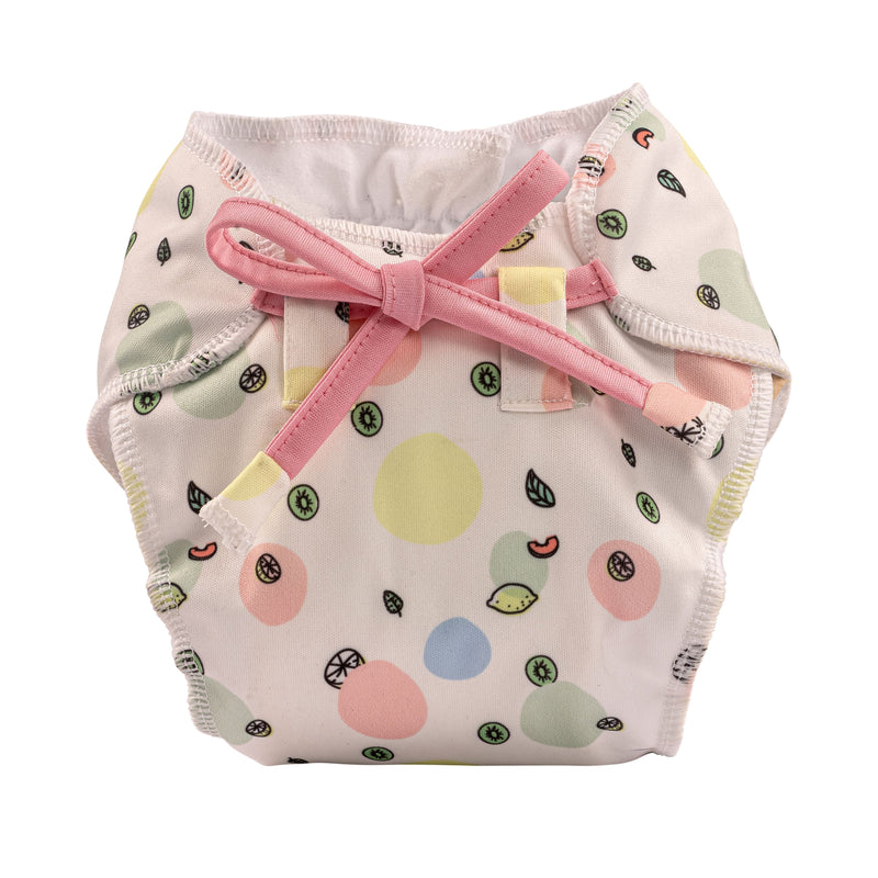 Bumberry Baby Smart Nappy Leak proof Reusable & adjustable cloth nappy with wet free insert for newborn Baby (0-6 months)(Baby pink, Fruityline, Lilies)