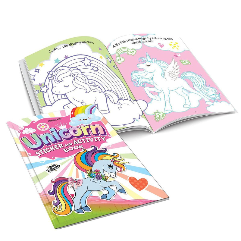 Dreamland Unicorn Sticker and Activity Book for Children Age 3 - 8 Years - With Bright Stickers to Decorate