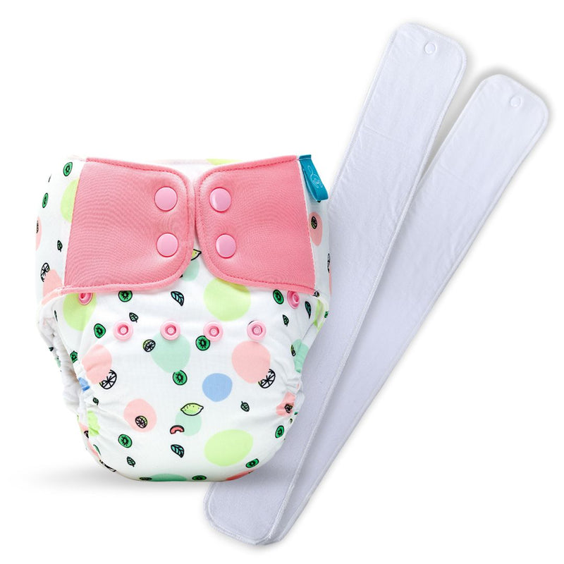 Bumberry Baby Pocket Diaper 2.0- Waterproof Reusable & Adjustable Cloth Diaper with leg gusset, wetfree lining & 2 extralong 100% cotton insert(6 -36 months)