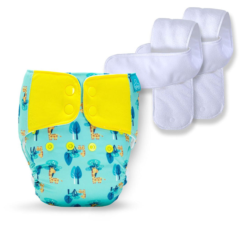 Bumberry Baby Pocket Diaper 2.0- Waterproof Reusable & Adjustable Cloth Diaper with leg gusset, wetfree lining & 2 extralong wetfree insert(6 -36 months)