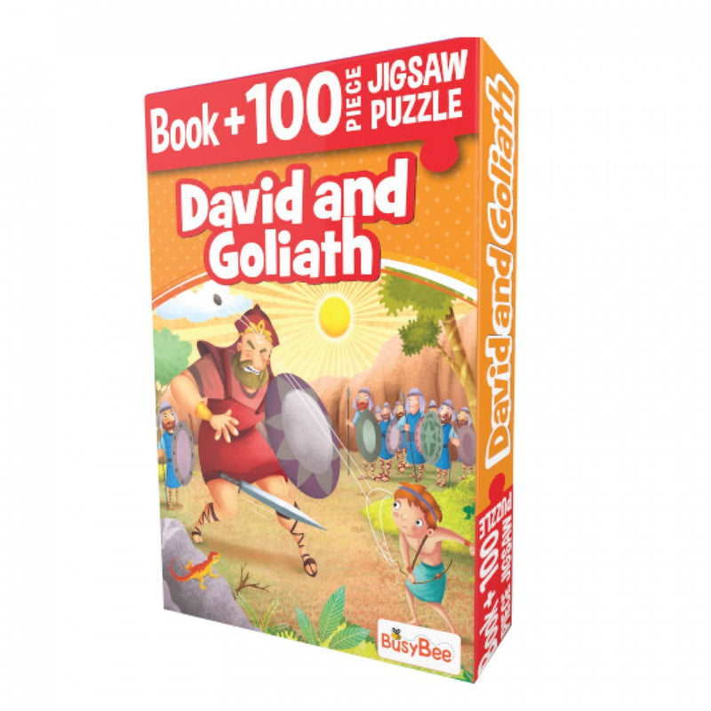 Pegasus Games & Puzzles David And Goliath - Book + 100 Pieces Jigsaw Puzzle - The Kids Circle