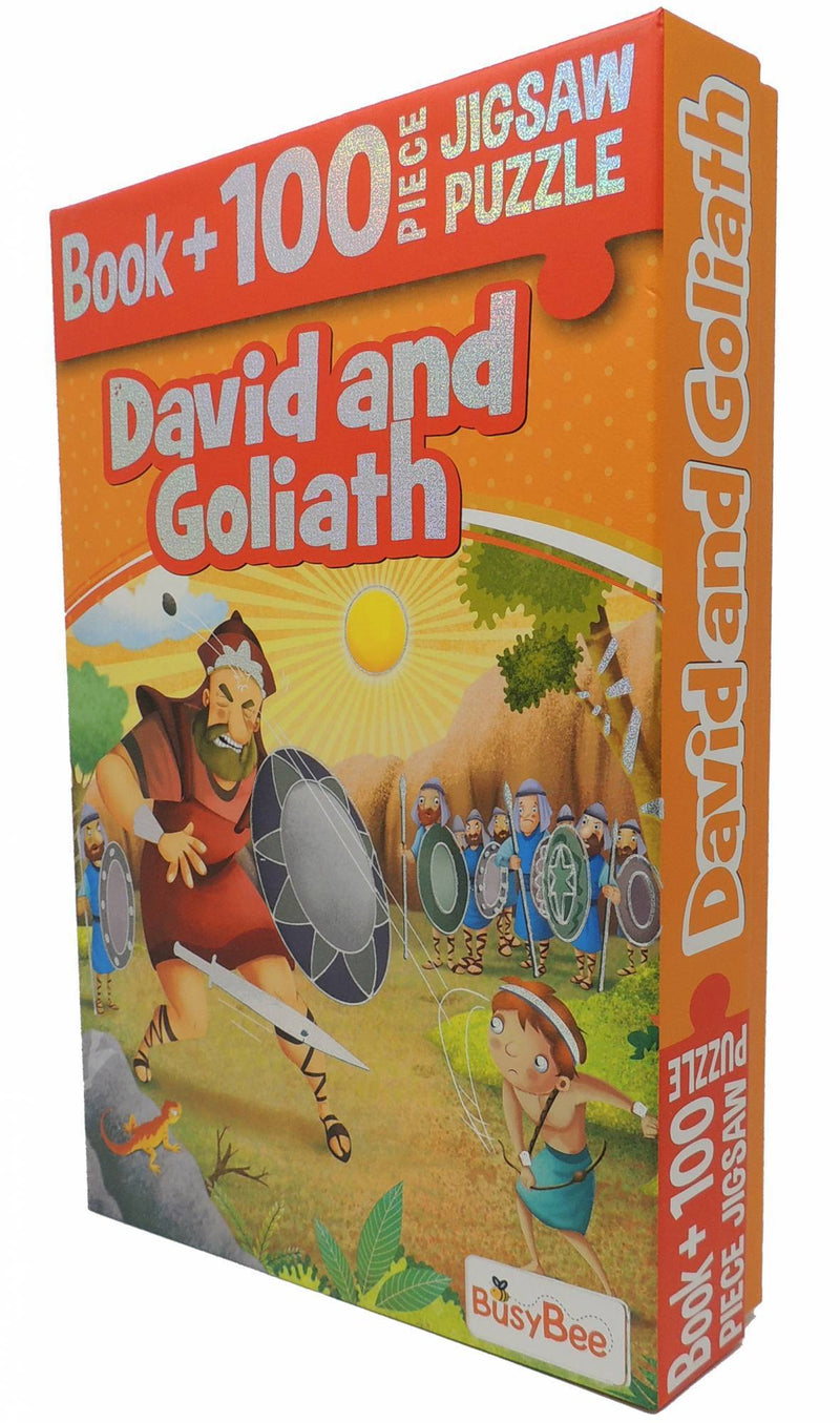 Pegasus Games & Puzzles David And Goliath - Book + 100 Pieces Jigsaw Puzzle - The Kids Circle