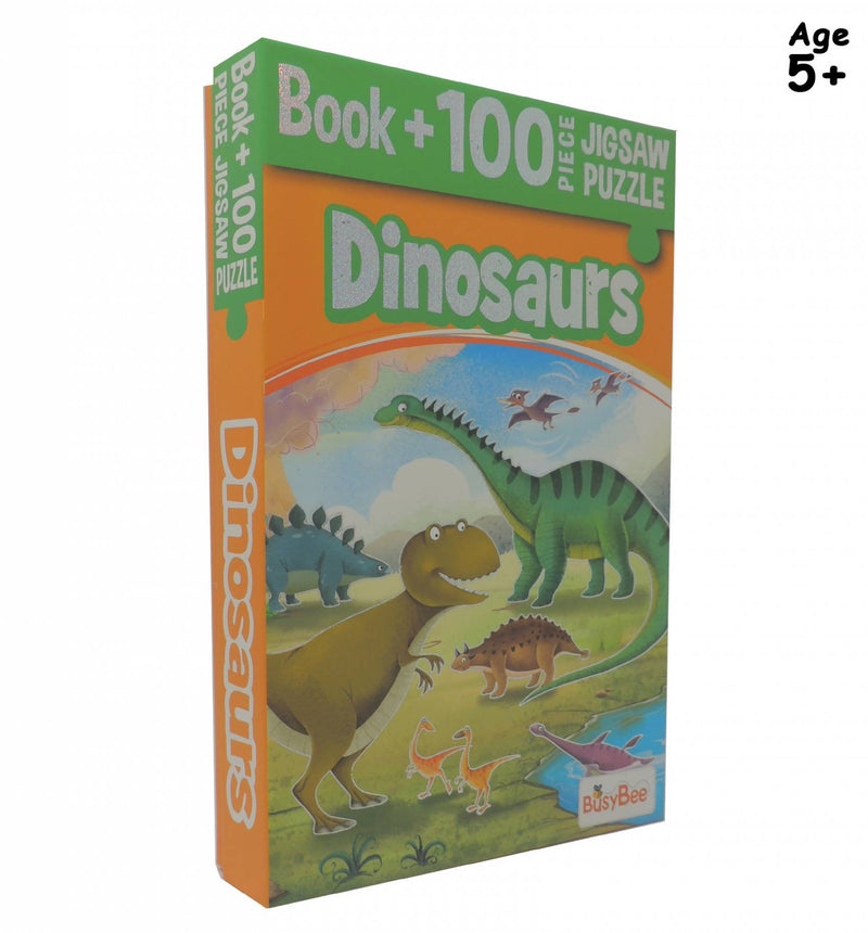 Pegasus Games & Puzzles Dinosaurs - Book + 100 Pieces Jigsaw Puzzle - The Kids Circle