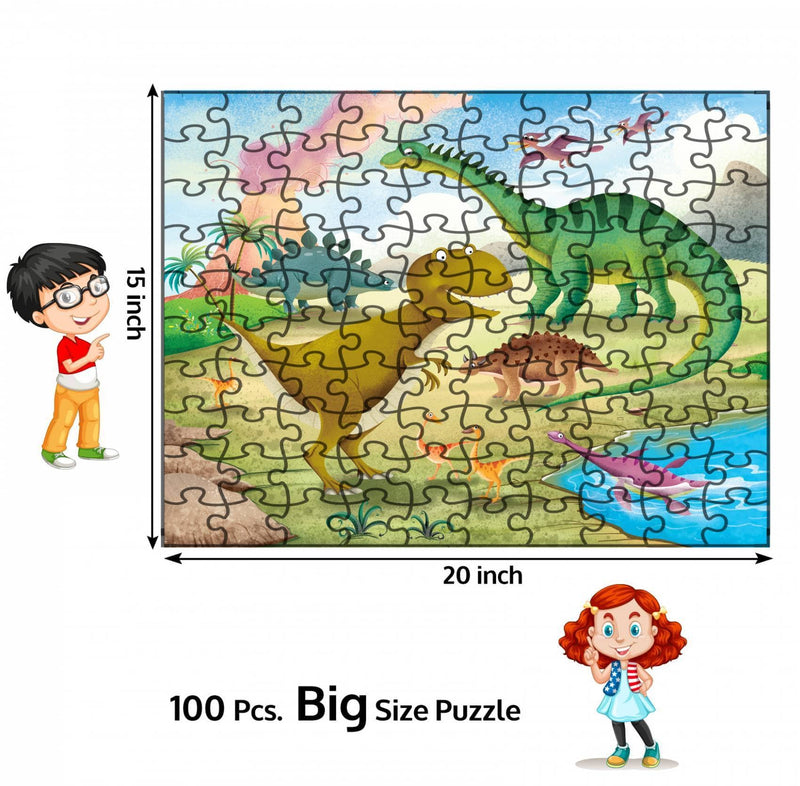 Pegasus Games & Puzzles Dinosaurs - Book + 100 Pieces Jigsaw Puzzle - The Kids Circle