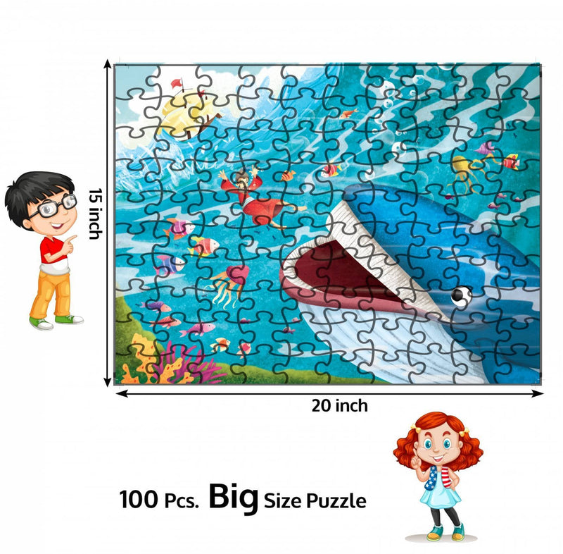 Pegasus Games & Puzzles Jonah And The Whale - Book + 100 Pieces Jigsaw Puzzle - The Kids Circle