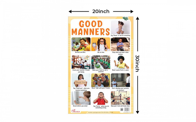 Pegasus Good Manners -Thick Laminated Primary Chart - The Kids Circle