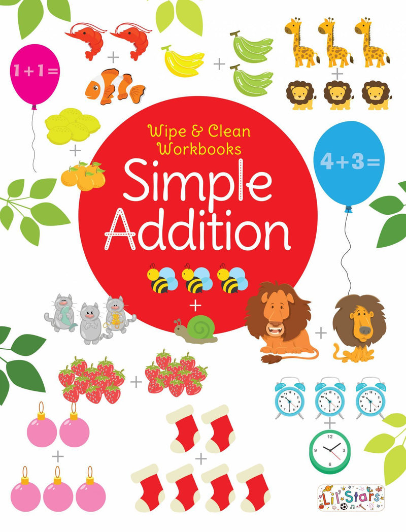 Pegasus Simple Addition -Wipe & Clean Workbook With Franceee Pen - The Kids Circle