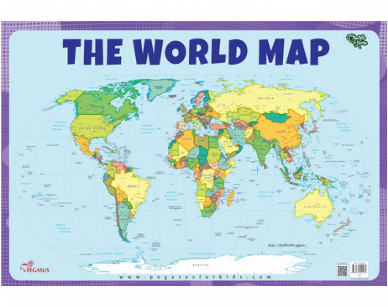 Pegasus The World Map - Thick Laminated Chart Wall Chart - The Kids Circle