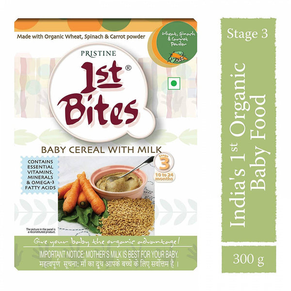 Pristine 1St Bites - Wheat, Spinach & Carrot Powder (10 Months - 24 Months) Stage - 3, 300G - The Kids Circle