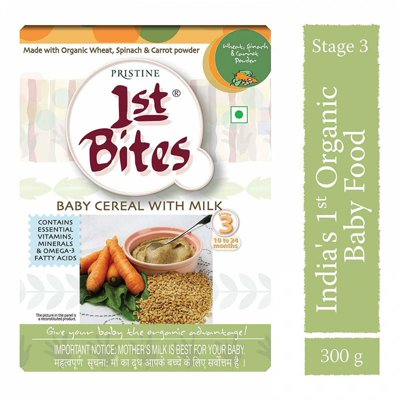 Pristine 1St Bites - Wheat, Spinach & Carrot Powder (10 Months - 24 Months) Stage - 3, 300G - The Kids Circle
