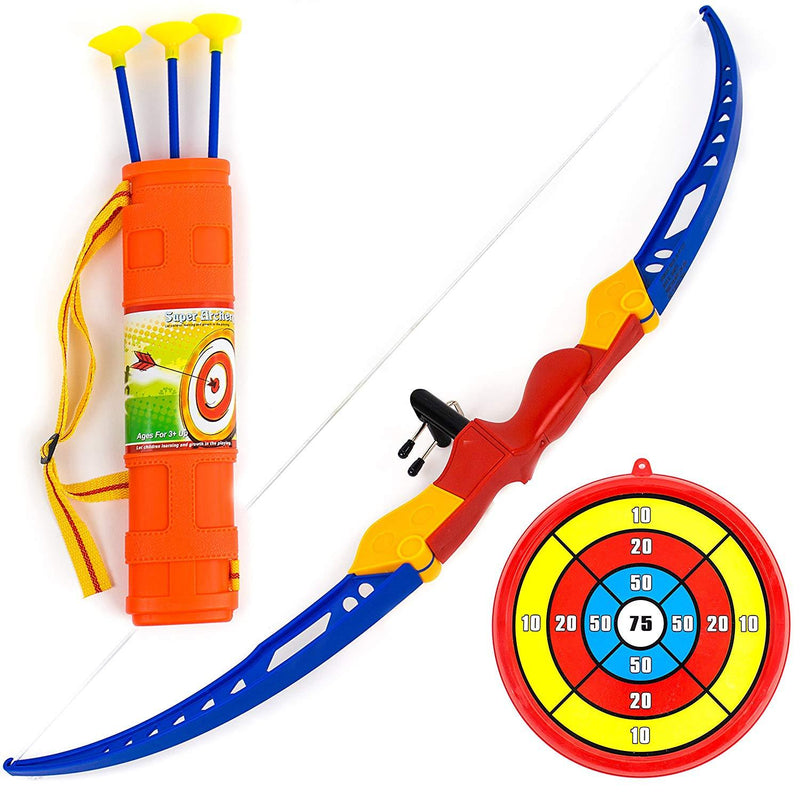 Planet of Toys Boys and Girls Archery Bow and Arrow Set with Target Board for Kids (Multicolour, POT951C) - The Kids Circle