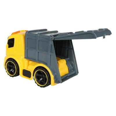 Planet of Toys Friction Powered Dump Truck Construction Vehicle Toy for Kids with Light & Sound  (Yellow) - The Kids Circle