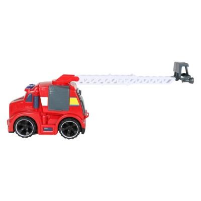 Planet of Toys Friction Powered Musical Fire Rescue Ladder Truck Toy with Light & Sound For Kids  (Red) - The Kids Circle