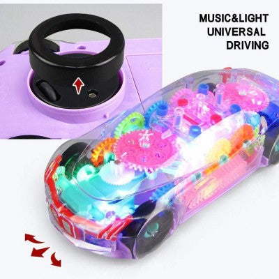 Planet of Toys 360 Degree Rotating Transparent Concept Racing Car with 3D Flashing Led Light Music for Kids  (Multicolor) - The Kids Circle