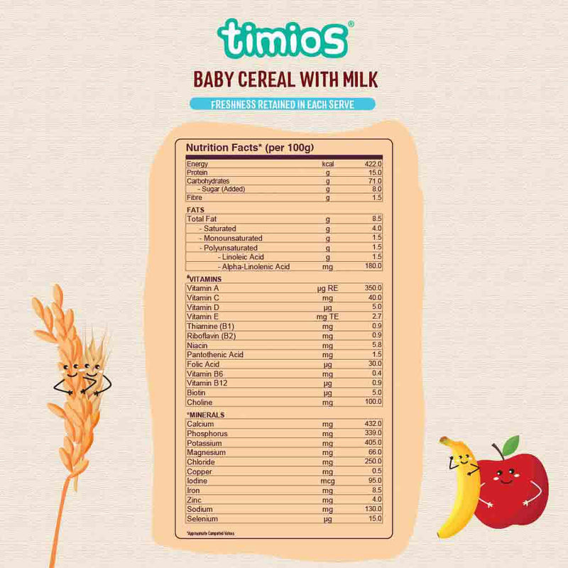 Timios Milk Based Baby Cereal - Rice Apple
