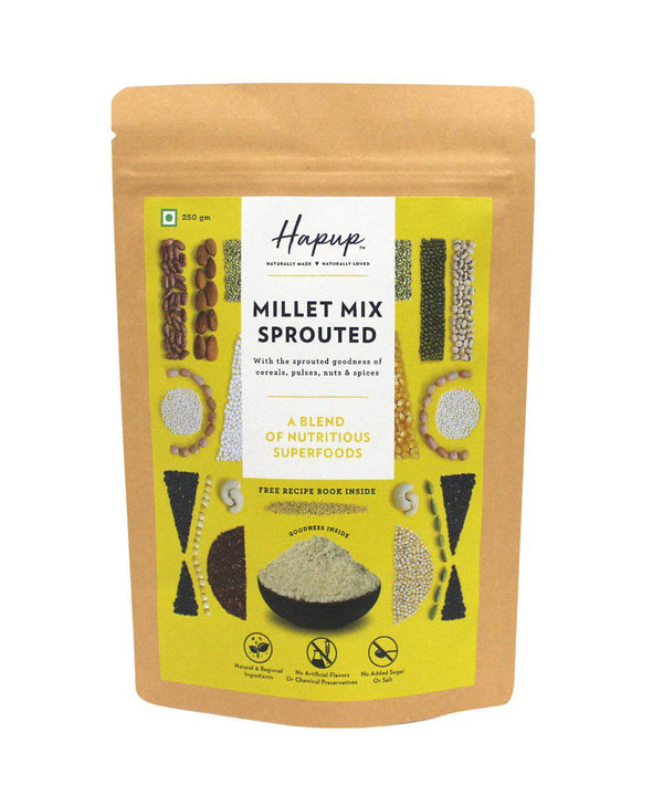 Sprouted Hapup Millet Mix With Ragi, Jowar, Bajra and Dry Fruits - The Kids Circle