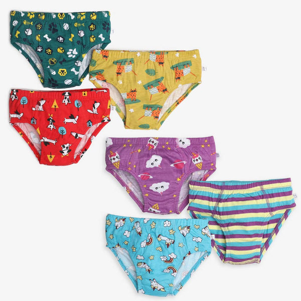 SuperBottoms Young Boy Briefs -6 Pack (Paws Only - Unicorn Dreams)