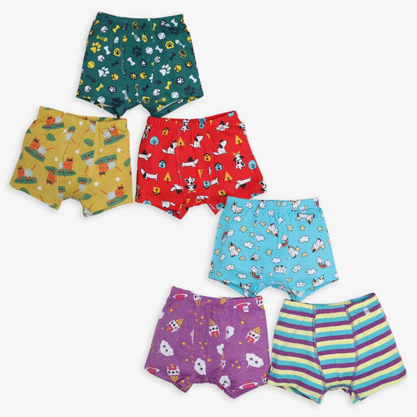 SuperBottoms Young Boy Trunks -6 Pack (Paws Only - Unicorn Dreams)