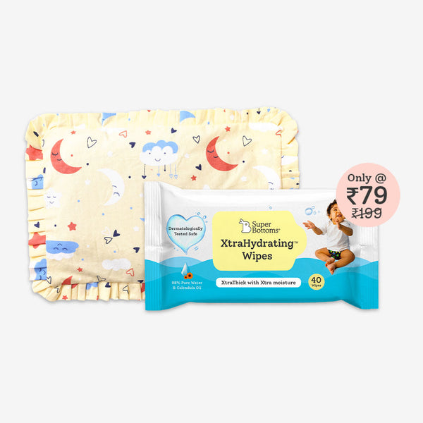 SuperBottoms Mustard seed pillow (Sweet Dreams) and XtraHydrating™ Wipes - 40 pack