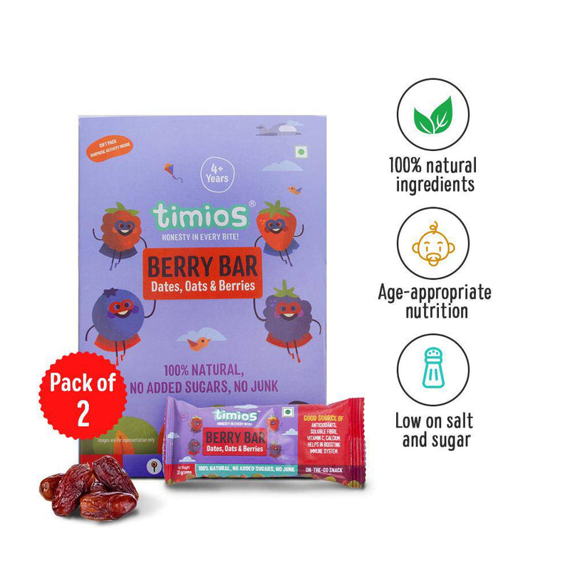 Timios Berry Bar Pack of 4 - 120g - The Kids Circle