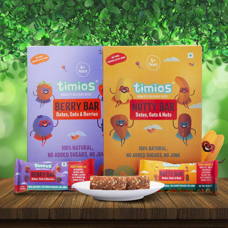 Timios Mix  Bar - Nutty + Berry Bar Pack of 2 - 120g Each - The Kids Circle