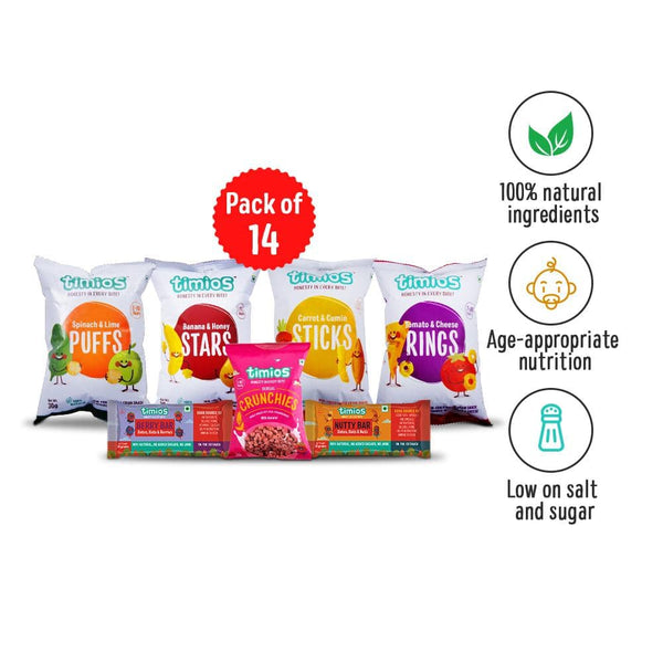 Timios Weekly Snack for Kids - Pack of 14 - The Kids Circle