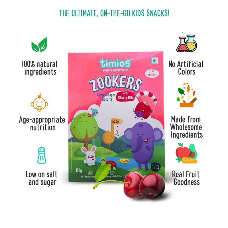 Timios Zookers Cherry Bits - 150g Pack of 2 - The Kids Circle
