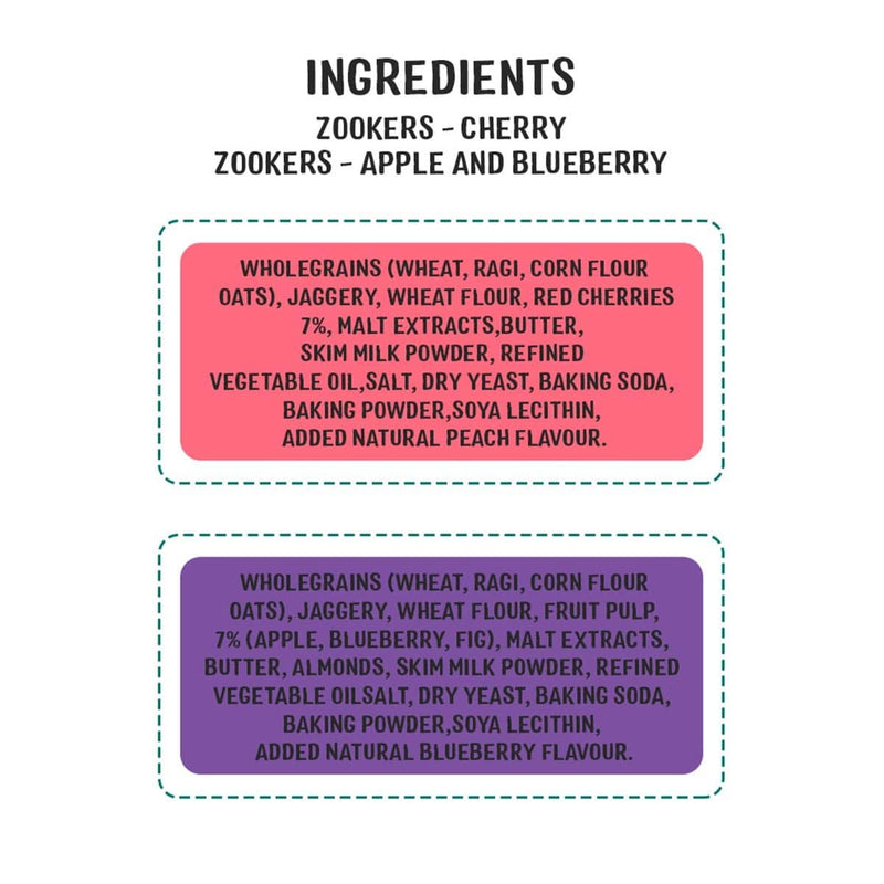 Timios Zookers Mix - Apple and Blueberry with Cherry Bits - 150g - The Kids Circle