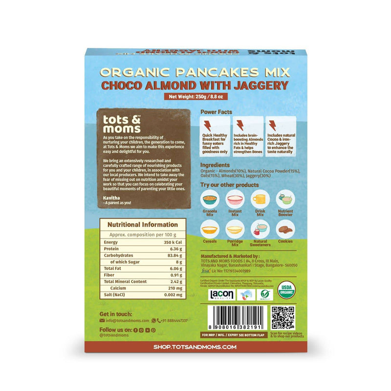 Tots & Moms Choco Almond Organic Pancake Mix - The Kids Circle