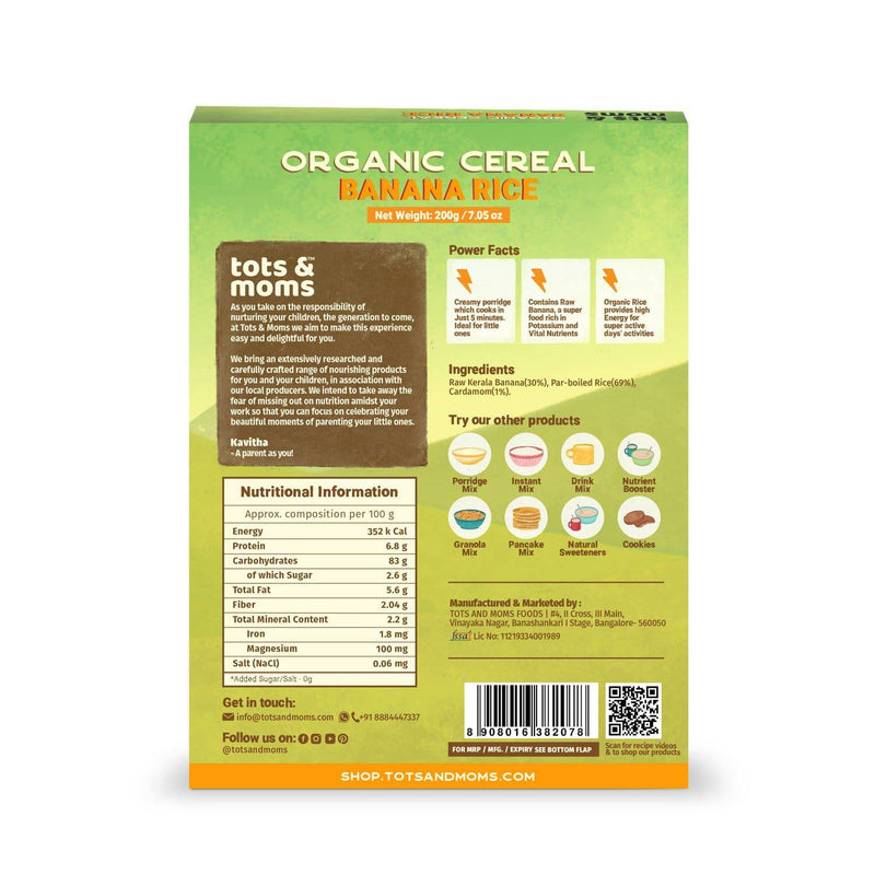 Tots & Moms  Organic Cereal Banana Rice - The Kids Circle
