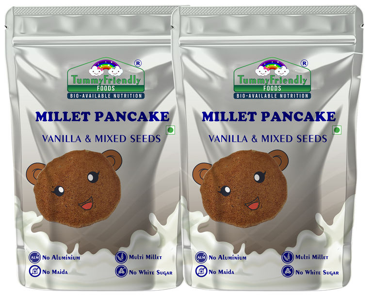 TummyFriendly Foods Millet Pancake Mix - Chocolate, Seeds. HealthyBreakfast. 2 Packs 150g Each Cocoa Powder (2 x 150 g)