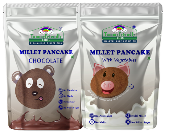 TummyFriendly Foods Millet Pancake Mix - Chocolate, Veggies. HealthyBreakfast. 2 Packs 150g Each Cocoa Powder (2 x 150 g)