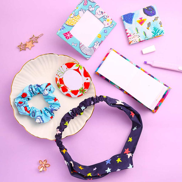 SuperBottoms Recrafted Goodies - Pack of 5 (Diary + Mirror + Photo Frame + Scrunchie + Hairband)